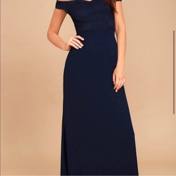 Lulus Dress to Impress Navy Blue Lace Dress Small - Picture 2 of 11